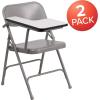 Flash Furniture Ralph Premium Steel Folding Chair with Right Handed Tablet Arm(Set of 2)