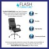 Flash Furniture Rebecca High Back Designer White LeatherSoft Smooth Upholstered Executive Swivel Office Chair with Chrome Base and Arms(Black)