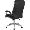 Flash Furniture Rebecca High Back Designer White LeatherSoft Smooth Upholstered Executive Swivel Office Chair with Chrome Base and Arms(Black)