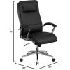 Flash Furniture Rebecca High Back Designer White LeatherSoft Smooth Upholstered Executive Swivel Office Chair with Chrome Base and Arms(Black)