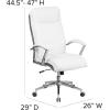 Flash Furniture Rebecca High Back Designer White LeatherSoft Smooth Upholstered Executive Swivel Office Chair with Chrome Base and Arms(White)