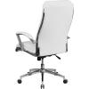 Flash Furniture Rebecca High Back Designer White LeatherSoft Smooth Upholstered Executive Swivel Office Chair with Chrome Base and Arms(White)