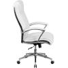 Flash Furniture Rebecca High Back Designer White LeatherSoft Smooth Upholstered Executive Swivel Office Chair with Chrome Base and Arms(White)