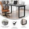 Flash Furniture Redmond Conference Table with U-Frame Base, Commercial Water and Scratch Resistant Laminate Finish, PVC Edge, Heavy Duty Steel Frame, 60×24, Gray Oak(Gray Oak)