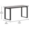 Flash Furniture Redmond Conference Table with U-Frame Base, Commercial Water and Scratch Resistant Laminate Finish, PVC Edge, Heavy Duty Steel Frame, 60×24, Gray Oak(Gray Oak)