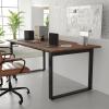 Flash Furniture Redmond Conference Table with U-Frame Base, Commercial Water and Scratch Resistant Laminate Finish, PVC Edge, Heavy Duty Steel Frame, 72×36, Walnut(Walnut)