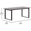 Flash Furniture Redmond Conference Table with U-Frame Base, Commercial Water and Scratch Resistant Laminate Finish, PVC Edge, Heavy Duty Steel Frame, 72×36, Walnut(Gray Oak)