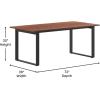 Flash Furniture Redmond Conference Table with U-Frame Base, Commercial Water and Scratch Resistant Laminate Finish, PVC Edge, Heavy Duty Steel Frame, 72×36, Walnut(Walnut)