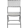Flash Furniture Rouen Commercial Grade Folding Bistro Chairs, Indoor/Outdoor PE Rattan Back and Seat, Black Steel Frames, Set of 2, Black/White(Black/White)