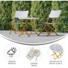 Flash Furniture Rouen Commercial Grade Folding Bistro Set, Indoor/Outdoor PE Rattan Table Top, Back and Seat, Natural Steel Frames, 3 Piece Set, Navy/White(Navy & White)