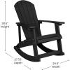 Flash Furniture Savannah Poly Resin Wood Adirondack Rocking Chair – All Weather Yellow Polystyrene – Stainless Steel Hardware(Black)