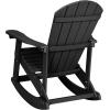 Flash Furniture Savannah Poly Resin Wood Adirondack Rocking Chair – All Weather Yellow Polystyrene – Stainless Steel Hardware(Black)