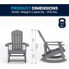 Flash Furniture Savannah Poly Resin Wood Adirondack Rocking Chair – All Weather Yellow Polystyrene – Stainless Steel Hardware(Grey)