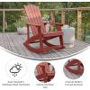 Flash Furniture Savannah Poly Resin Wood Adirondack Rocking Chair – All Weather Yellow Polystyrene – Stainless Steel Hardware(Red)