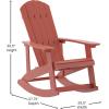 Flash Furniture Savannah Poly Resin Wood Adirondack Rocking Chair – All Weather Yellow Polystyrene – Stainless Steel Hardware(Red)