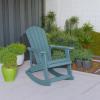 Flash Furniture Savannah Poly Resin Wood Adirondack Rocking Chair – All Weather Yellow Polystyrene – Stainless Steel Hardware(Sea Foam)