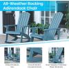 Flash Furniture Savannah Poly Resin Wood Adirondack Rocking Chair – All Weather Yellow Polystyrene – Stainless Steel Hardware(Sea Foam)