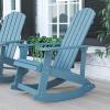 Flash Furniture Savannah Poly Resin Wood Adirondack Rocking Chair – All Weather Yellow Polystyrene – Stainless Steel Hardware(Sea Foam)