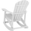 Flash Furniture Savannah Poly Resin Wood Adirondack Rocking Chair – All Weather Yellow Polystyrene – Stainless Steel Hardware(White)