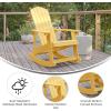 Flash Furniture Savannah Poly Resin Wood Adirondack Rocking Chair – All Weather Yellow Polystyrene – Stainless Steel Hardware(Yellow)