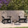 Flash Furniture Savannah Set of 2 Rocking Adirondack Chairs with Cushions – Black Poly Resin Frame – Cream All-Weather Cushions – Indoor/Outdoor Use(Black/Cream)