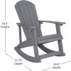 Flash Furniture Savannah Set of 2 Rocking Adirondack Chairs with Cushions – Black Poly Resin Frame – Cream All-Weather Cushions – Indoor/Outdoor Use(Gray/Blue)