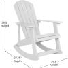 Flash Furniture Savannah Set of 2 Rocking Adirondack Chairs with Cushions – Black Poly Resin Frame – Cream All-Weather Cushions – Indoor/Outdoor Use(White/Teal)