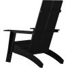 Flash Furniture Sawyer Modern Commercial 2-Slat Back Adirondack Chair – Navy Blue Commercial All-Weather Poly Resin Lounge Chair(Black)