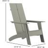 Flash Furniture Sawyer Modern Commercial 2-Slat Back Adirondack Chair – Navy Blue Commercial All-Weather Poly Resin Lounge Chair(Grey)