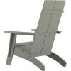 Flash Furniture Sawyer Modern Commercial 2-Slat Back Adirondack Chair – Navy Blue Commercial All-Weather Poly Resin Lounge Chair(Grey)
