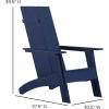 Flash Furniture Sawyer Modern Commercial 2-Slat Back Adirondack Chair – Navy Blue Commercial All-Weather Poly Resin Lounge Chair(Navy)