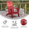 Flash Furniture Sawyer Modern Commercial 2-Slat Back Adirondack Chair – Navy Blue Commercial All-Weather Poly Resin Lounge Chair(Red)