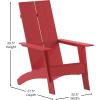Flash Furniture Sawyer Modern Commercial 2-Slat Back Adirondack Chair – Navy Blue Commercial All-Weather Poly Resin Lounge Chair(Red)
