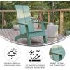 Flash Furniture Sawyer Modern Commercial 2-Slat Back Adirondack Chair – Navy Blue Commercial All-Weather Poly Resin Lounge Chair(Sea Foam)