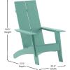 Flash Furniture Sawyer Modern Commercial 2-Slat Back Adirondack Chair – Navy Blue Commercial All-Weather Poly Resin Lounge Chair(Sea Foam)