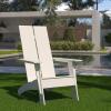 Flash Furniture Sawyer Modern Commercial 2-Slat Back Adirondack Chair – Navy Blue Commercial All-Weather Poly Resin Lounge Chair(White)