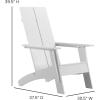 Flash Furniture Sawyer Modern Commercial 2-Slat Back Adirondack Chair – Navy Blue Commercial All-Weather Poly Resin Lounge Chair(White)