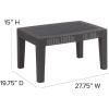 Flash Furniture Seneca Dark Gray Faux Rattan Coffee Table