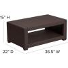 Flash Furniture Seneca Indoor/Outdoor Chocolate Brown Faux Rattan Coffee Table with Open Storage(Chocolate Brown)