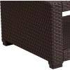 Flash Furniture Seneca Indoor/Outdoor Chocolate Brown Faux Rattan Coffee Table with Open Storage(Chocolate Brown)