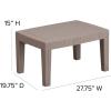 Flash Furniture Seneca Light Gray Faux Rattan Coffee Table