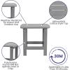 Flash Furniture Set of 2 Savannah Adirondack Rocking Chairs – Commercial Grade All-Weather Sea Foam Poly Resin Wood – Matching Side Table(Grey)