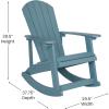 Flash Furniture Set of 2 Savannah Adirondack Rocking Chairs – Commercial Grade All-Weather Sea Foam Poly Resin Wood – Matching Side Table(Sea Foam)