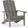 Flash Furniture Set of 2 Savannah Adirondack Rocking Chairs and Charlestown Adirondack Chair, 350-lb Capacity, Polyresin Wood Style, Gray