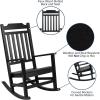 Flash Furniture Set of 2 Winston All-Weather Rocking Chair in Red Faux Wood(Black)