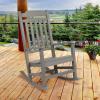 Flash Furniture Set of 2 Winston All-Weather Rocking Chair in Red Faux Wood(Grey)