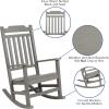 Flash Furniture Set of 2 Winston All-Weather Rocking Chair in Red Faux Wood(Grey)