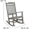 Flash Furniture Set of 2 Winston All-Weather Rocking Chair in Red Faux Wood(Grey)