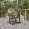 Flash Furniture Set of 2 Winston All-Weather Rocking Chair in Red Faux Wood(Mahogany)