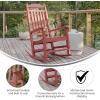Flash Furniture Set of 2 Winston All-Weather Rocking Chair in Red Faux Wood(Red)